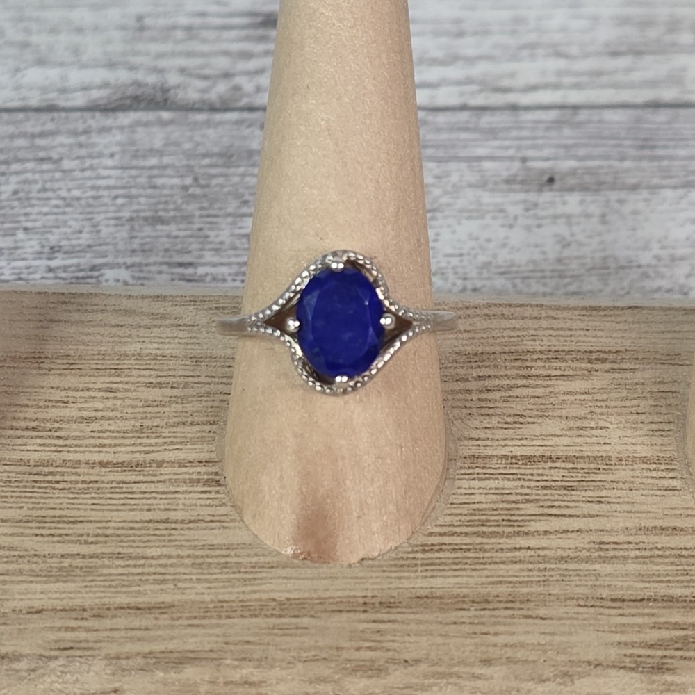D'Joy Artisan Crafted Lapis Lazuli Ring Sterling Silver 925 Size 10.25
